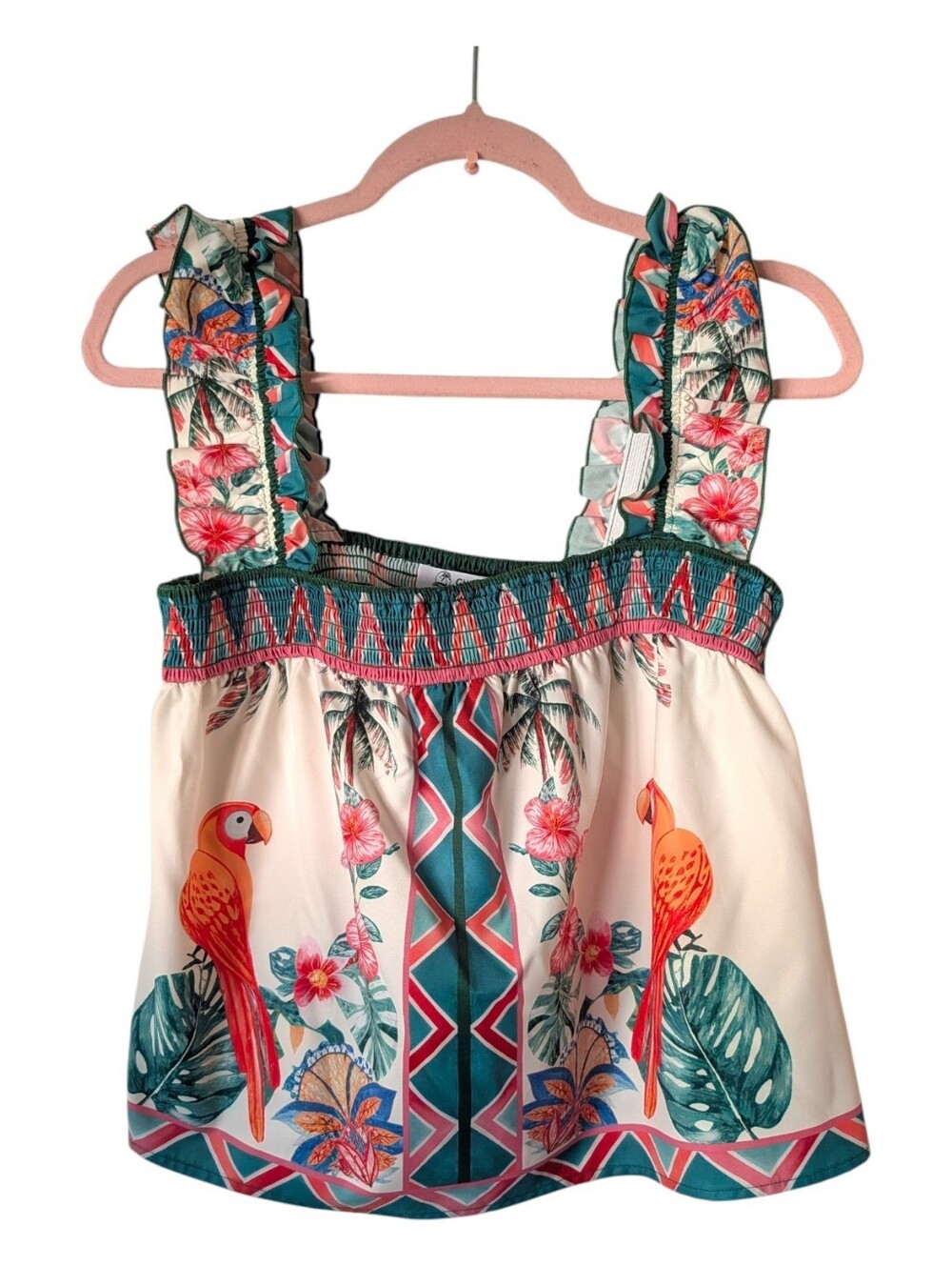 Cupshe Perch Perfect Tropical Top Size Large - Picture 2 of 4